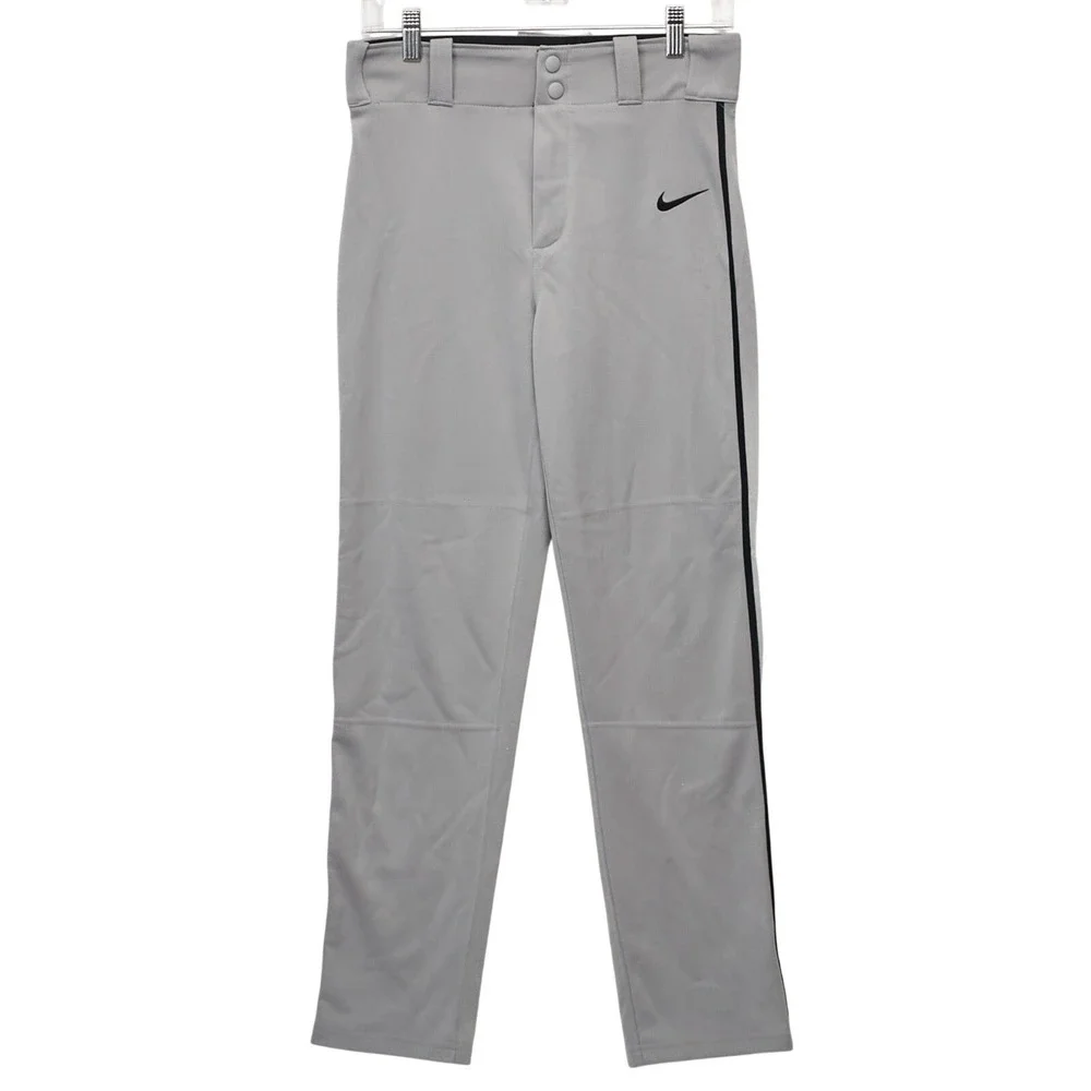 Nike Swoosh Dri-FIT Baseball Pants Gray  Navy Piping Striped Athletic‎ size XL